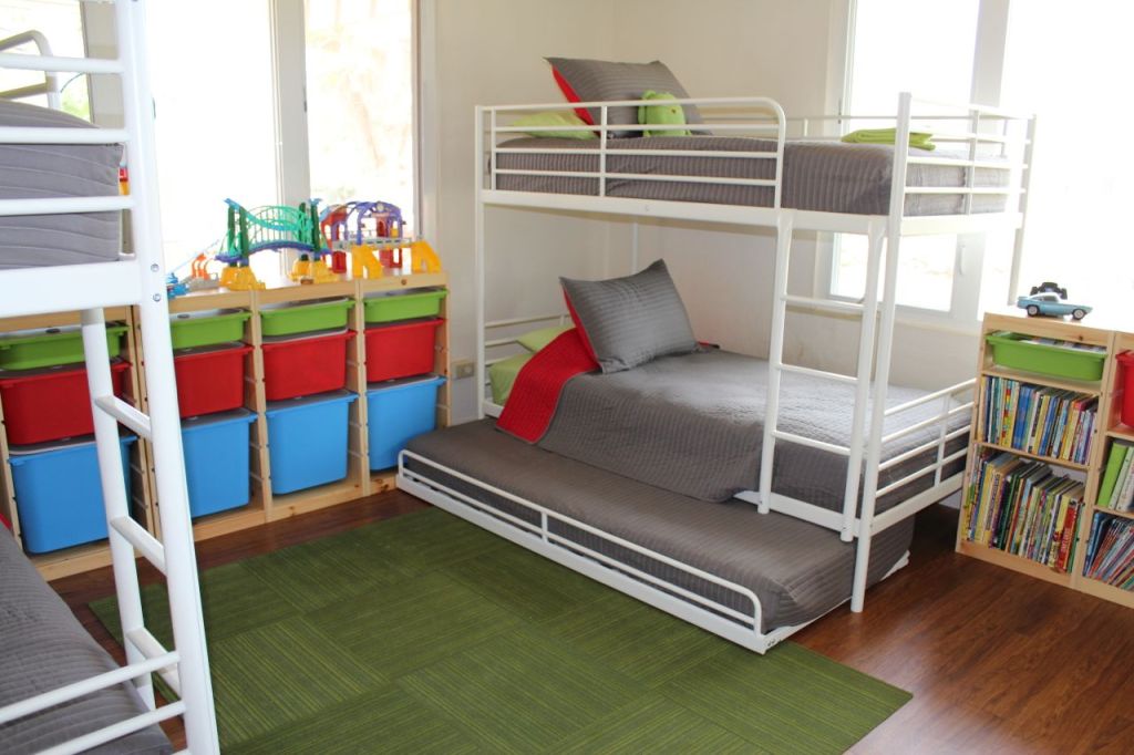 3 bunk beds in one room