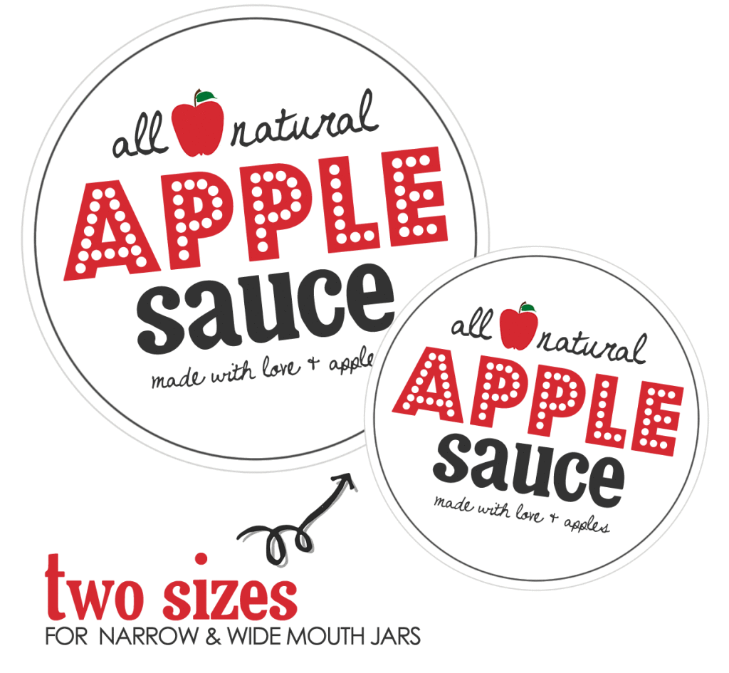 FREE Printable Apple Sauce Canning Label