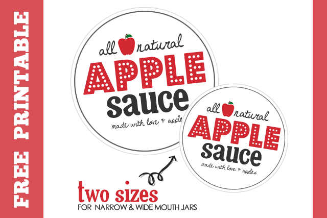 Free Printable Apple Sauce Canning Label