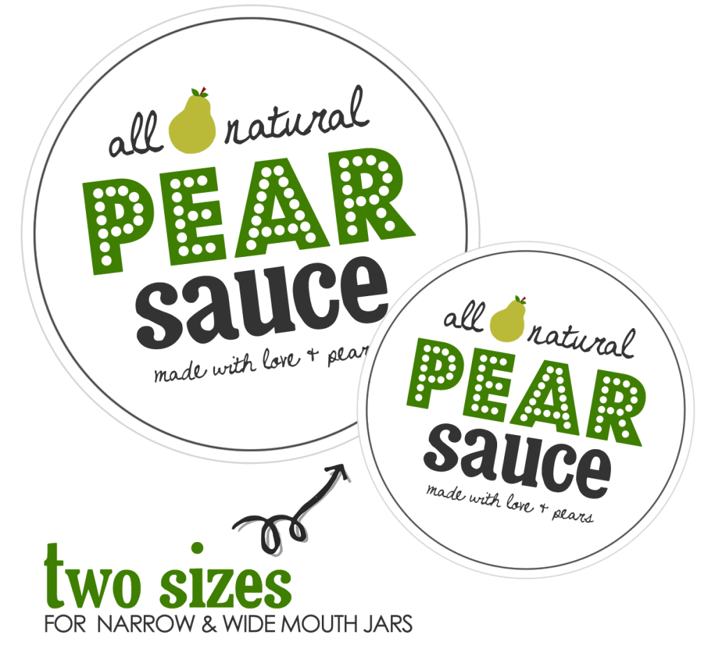 Free Printable - Pear Sauce Canning Label