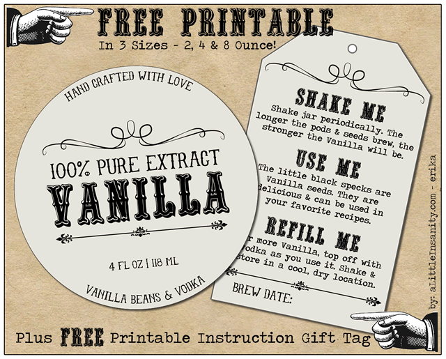 Free Printable Labels For Vanilla Extract