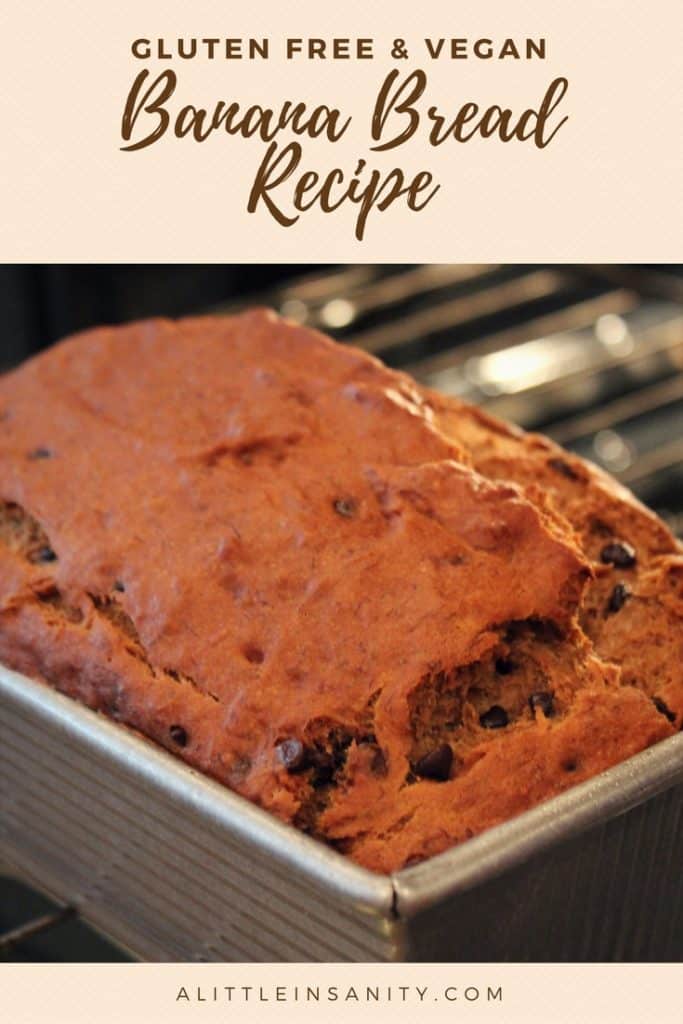 Gluten Free & Vegan Banana Bread Recipe #glutenfree #vegan #eggfree #banana #bread #pinterest #sugarfree