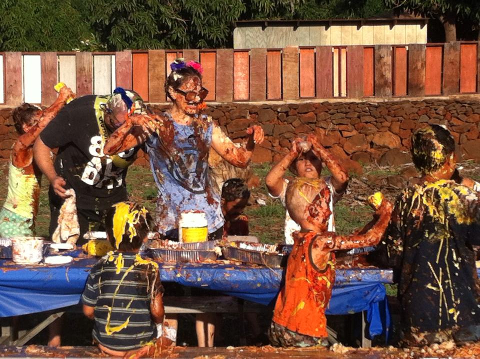 food fight action shot