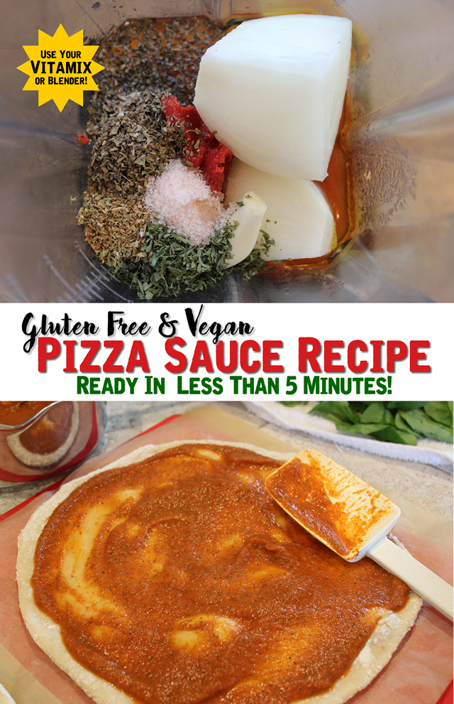 A Quick Homemade Pizza Sauce Recipe that's Gluten Free & Vegan! Make in your Vitamix, Food Processor or Blender