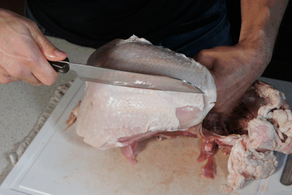 Cutting Turkey Breast